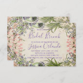 Lente Vintage Bloemige Elegante Script Bruids Brun Kaart (Voorkant / Achterkant)