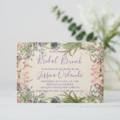 Lente Vintage Bloemige Elegante Script Bruids Brun Kaart (Staand voorkant)