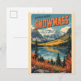 Lente vintage SNOWMASS espagne Colorado skigift Feestdagenkaart