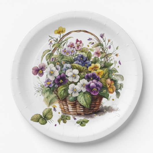 Lente Viooltjes Papieren Bordje (Voorkant)