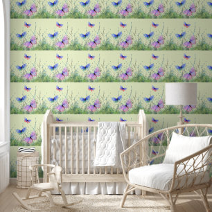 Lente vliegende vlinders behang