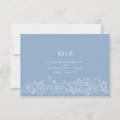 Lente vlinder bruiloft maaltijd optie blauw grijs RSVP kaartje (Voorkant)