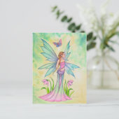 Lente Vlinder Fee Fantasie Kunst Briefkaart (Staand voorkant)