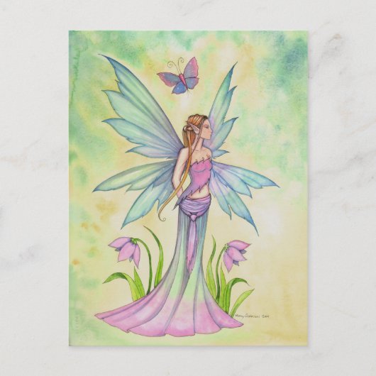 Lente Vlinder Fee Fantasie Kunst Briefkaart (Voorkant)