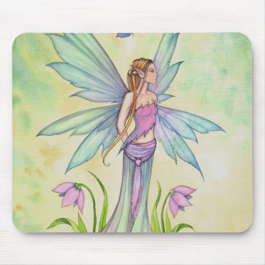 Lente Vlinder Fee Fantasie Kunst Muismat (Voorkant)