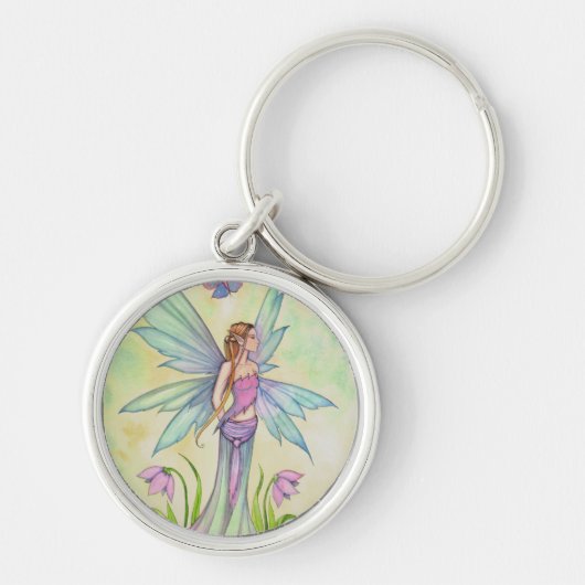 Lente Vlinder Fee Fantasie Kunst Sleutelhanger (Voorkant)