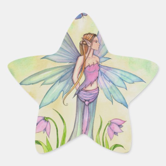 Lente Vlinder Fee Fantasie Kunst Ster Sticker (Voorkant)