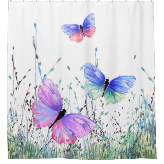Lente vlinders douchegordijn (Voorkant)