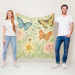 Lente Vlinders Fleece Deken