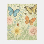Lente Vlinders Fleece Deken (Voorkant)