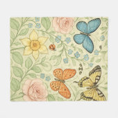 Lente Vlinders Fleece Deken (Voorkant (Horizontaal))