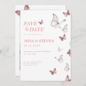 Lente vlinders  foto bruiloft  save the date (Voorkant / Achterkant)