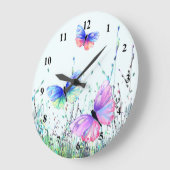 Lente Vlinders Vliegen In Natuur Wandklok (Hoek)