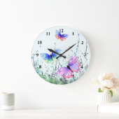 Lente Vlinders Vliegen In Natuur Wandklok (Huis)