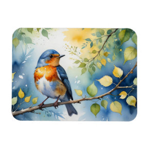 Lente vogel aquarel magneet