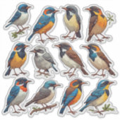 Lente Vogel Illustratie Sticker Pack 🐦 (Voorkant)