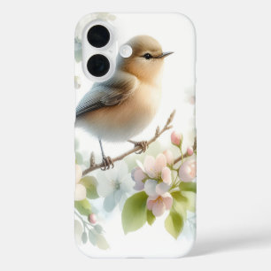 Lente Vogel Kersenbloesem Bloemige Waterverf iPhone 16 Hoesje