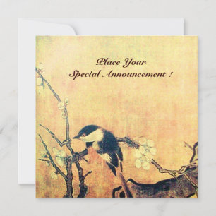 LENTE VOGEL MONOGRAM ,Goud Geel Bruin Aankondiging