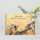 LENTE VOGEL MONOGRAM, Goud Geel Bruin Aankondiging (Staand voorkant)