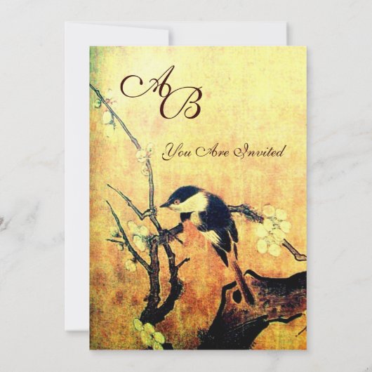 LENTE VOGEL MONOGRAM ,Goud Geel Bruin Kaart (Achterkant)