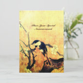 LENTE VOGEL MONOGRAM ,Goud Geel Bruin Kaart (Staand voorkant)