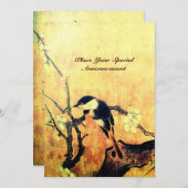 LENTE VOGEL MONOGRAM ,Goud Geel Bruin Kaart (Voorkant / Achterkant)