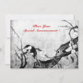 LENTE VOGEL MONOGRAM, grijs, zwart en wit Aankondiging (Voorkant)