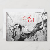 LENTE VOGEL MONOGRAM, grijs, zwart en wit Aankondiging (Achterkant)