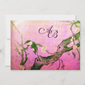 LENTE VOGEL MONOGRAM roze bruin violet Aankondiging (Achterkant)