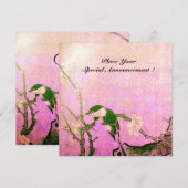 LENTE VOGEL MONOGRAM roze bruin violet Aankondiging (Voorkant / Achterkant)
