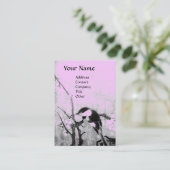LENTE VOGEL ,roze paars bruin Visitekaartje (Staand voorkant)