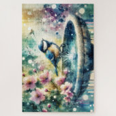 Lente Vogelbad Aquarel Legpuzzel (Verticaal)