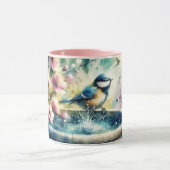 Lente Vogelbad Aquarel Mok (Midden)
