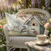 Lente Vogelhuisje Met Pastelkleurige Bloemen En Vo