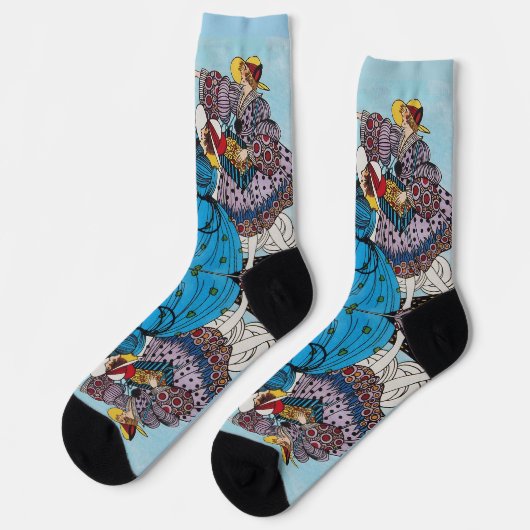 LENTE VOGELS / ART DECO MODE KOSTUUMONTWERPER SOKKEN (Links)