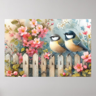 Lente Vogels & Bloesems Poster
