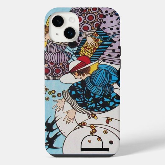 LENTE VOGELS / MODE KOSTUUMONTWERPER MONOGRAM iPhone HOESJE (Achterkant)