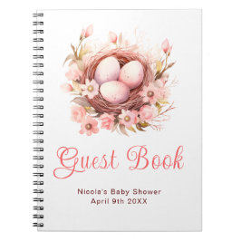 Lente Vogels Nest Baby Shower Gastboek Notitieboek