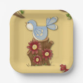 Lente Vogels Papieren Bordje (Voorkant)