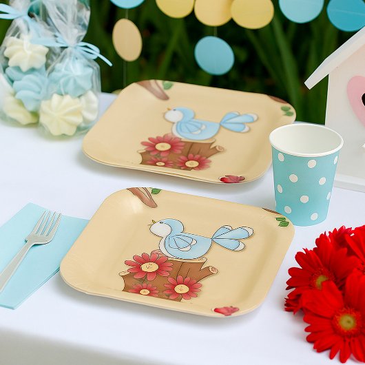 Lente Vogels Papieren Bordje