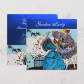 LENTE VOGELS TUIN FEEST ,Blauwe Saffier Kaart (Voorkant / Achterkant)