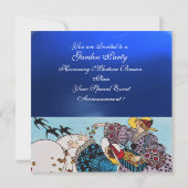 LENTE VOGELS TUIN FEEST ,Blauwe Saffier Kaart (Achterkant)