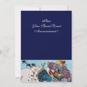 LENTE VOGELS TUIN FEESTJE ,SAPPHIRE GEM MONOGRAM KAART (Achterkant)