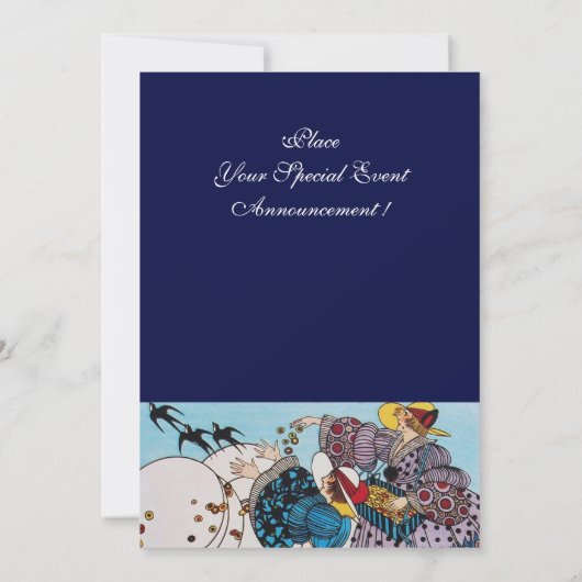 LENTE VOGELS TUIN FEESTJE ,SAPPHIRE GEM MONOGRAM KAART (Achterkant)