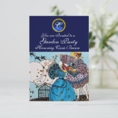 LENTE VOGELS TUIN FEESTJE ,SAPPHIRE GEM MONOGRAM KAART (Staand voorkant)