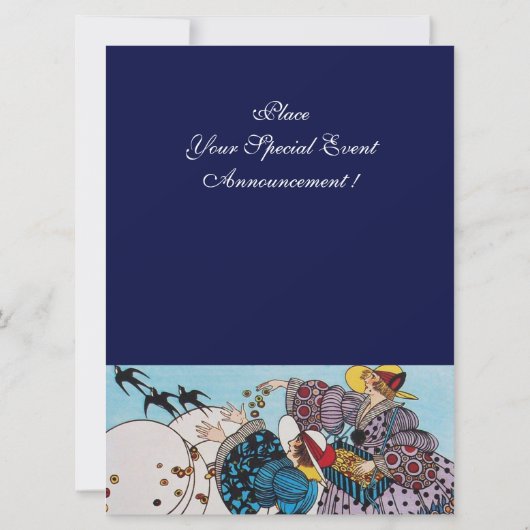 LENTE VOGELS TUINFEEST ,SAPPHIERE EDELSTEEN MONOGR KAART (Achterkant)