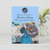 LENTE VOGELS TUINFEEST ,SAPPHIEREN MONOGRAM KAART (Staand voorkant)