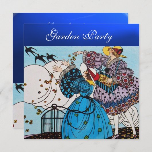 LENTE VOGELS TUINPARTIJ ,Blauwe Safferiet Kaart (Voorkant / Achterkant)