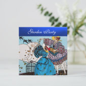 LENTE VOGELS TUINPARTIJ ,Blauwe Safferiet Kaart (Staand voorkant)