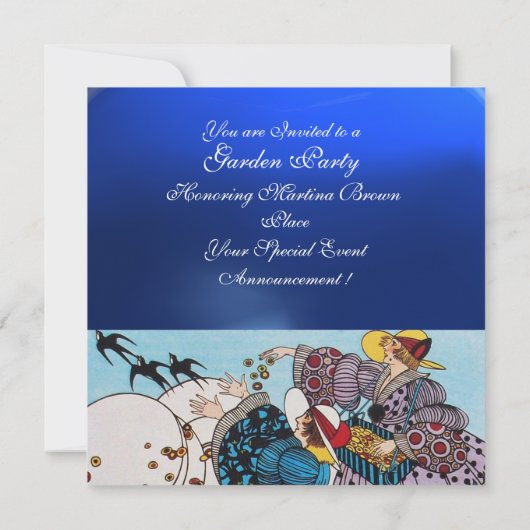 LENTE VOGELS TUINPARTIJ ,Blauwe Safferiet Kaart (Achterkant)